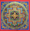 Pintado en oro verde doble Dorje Mandala