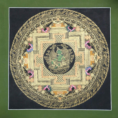 Thangkas Green Tara Sacred Geometry Thangka TH168