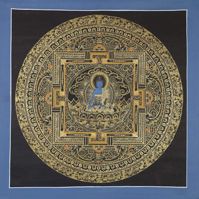 Thangkas Medicine Buddha Golden Mandala Thangka TH196