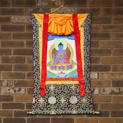 Meditating Medicine Buddha Framed Thankga