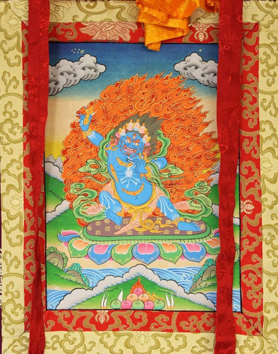 Thangkas,New Items,Buddha,Tibetan Style Default Huge Hand Painted Framed Thangka Vajrapani TH084