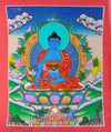 Thangkas,New Items,Buddha,Tibetan Style,Deities Default Hand Painted Tibetan Medicine Buddha Thangka th065