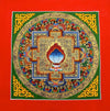 Thangkas,New Items Default Blue Jewel Mandala on Green Thangka th096