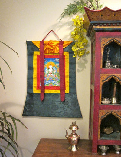 Thangkas,New Items Default Framed Tibetan Chenrezig Thangka th042