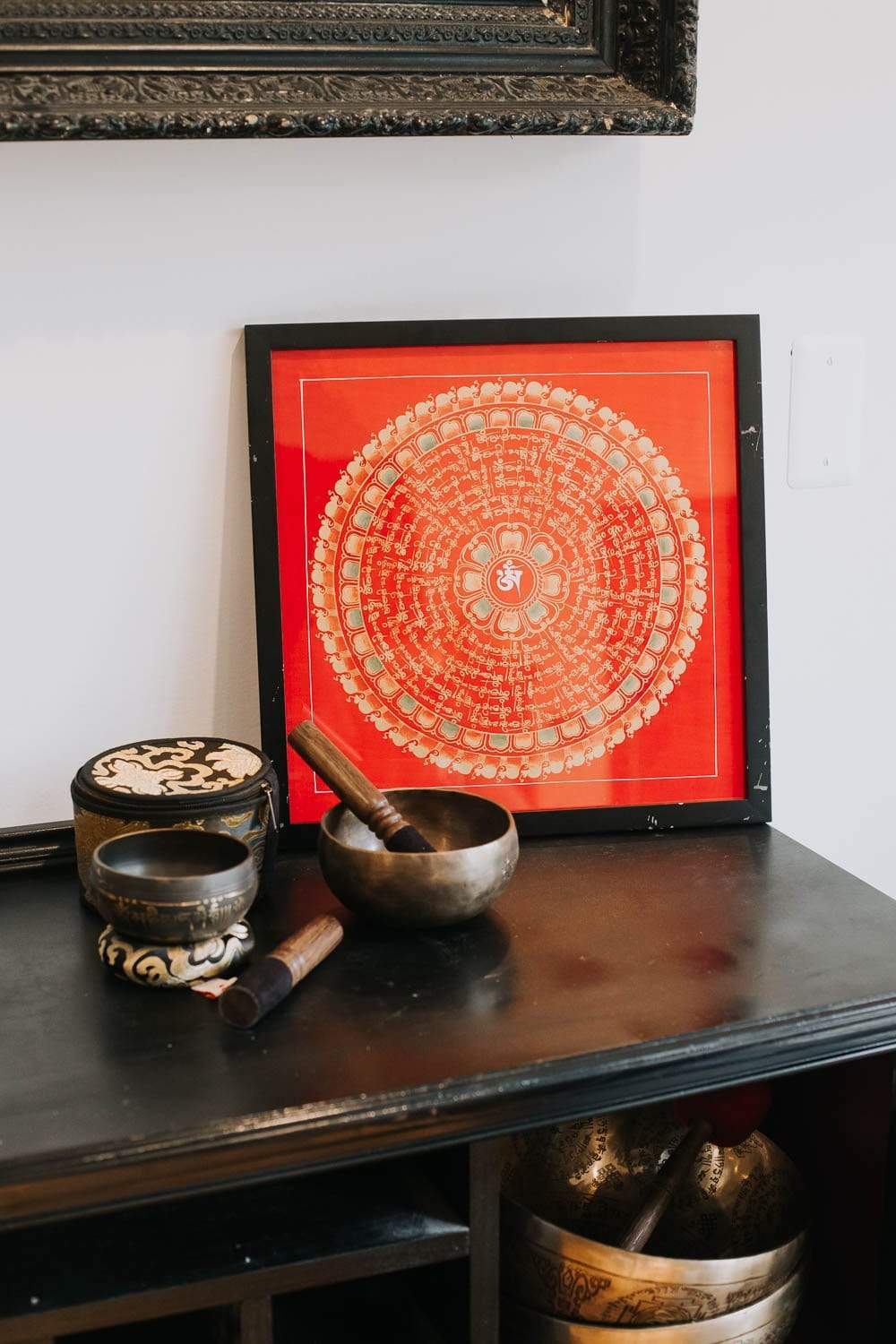 Tangka Red Red Tibetan Mantra Thangka - DharmaShop