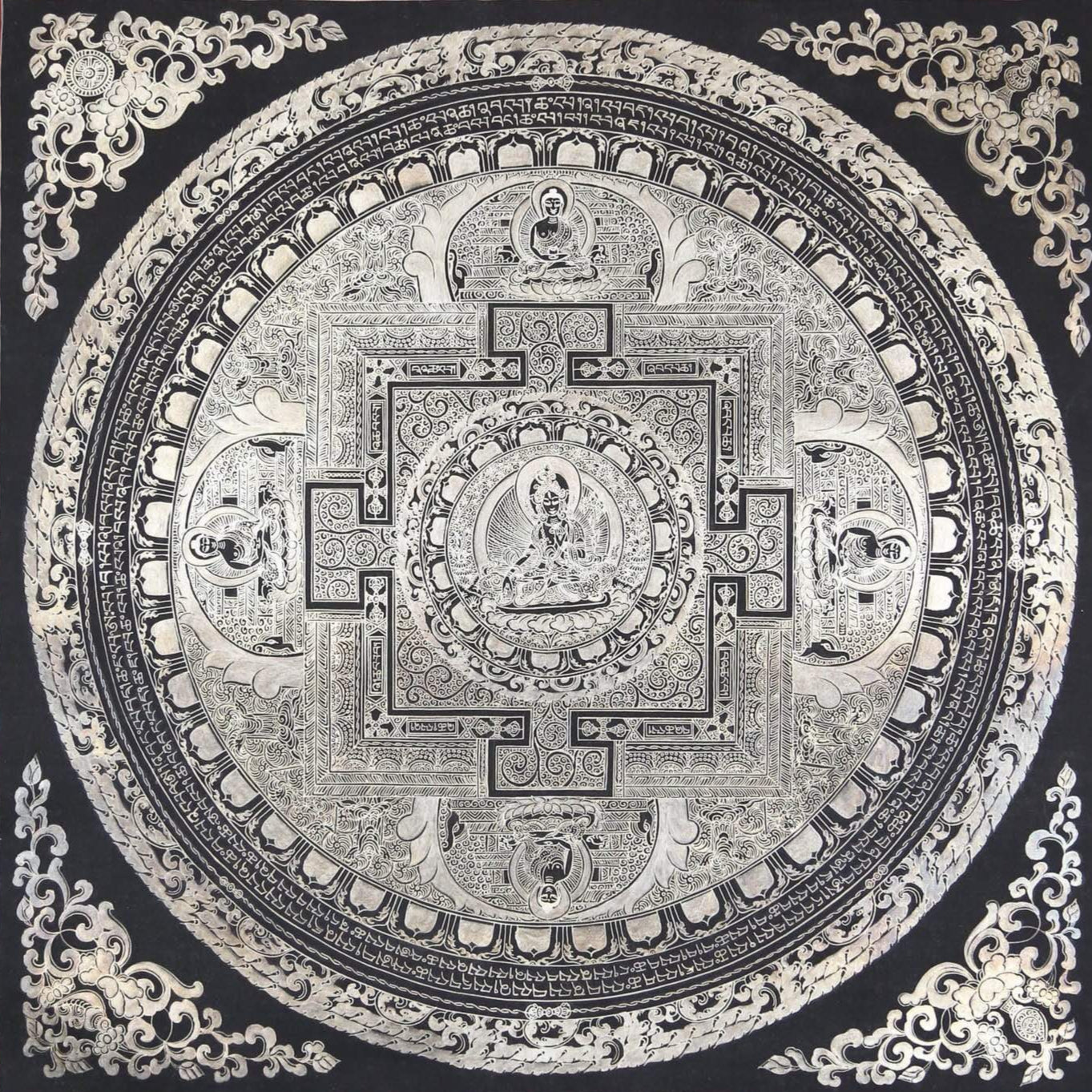 Thangkas White Tara Compassion Silver Thangka TH194