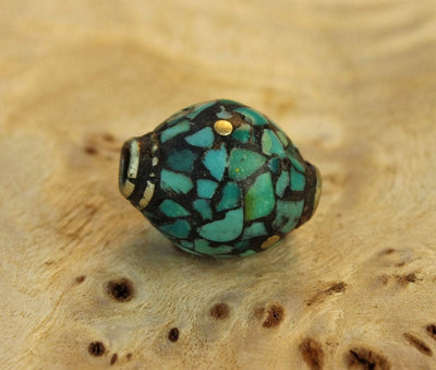 Tibetan Beads Default Tiny Mosaic Turquoise Bead be113