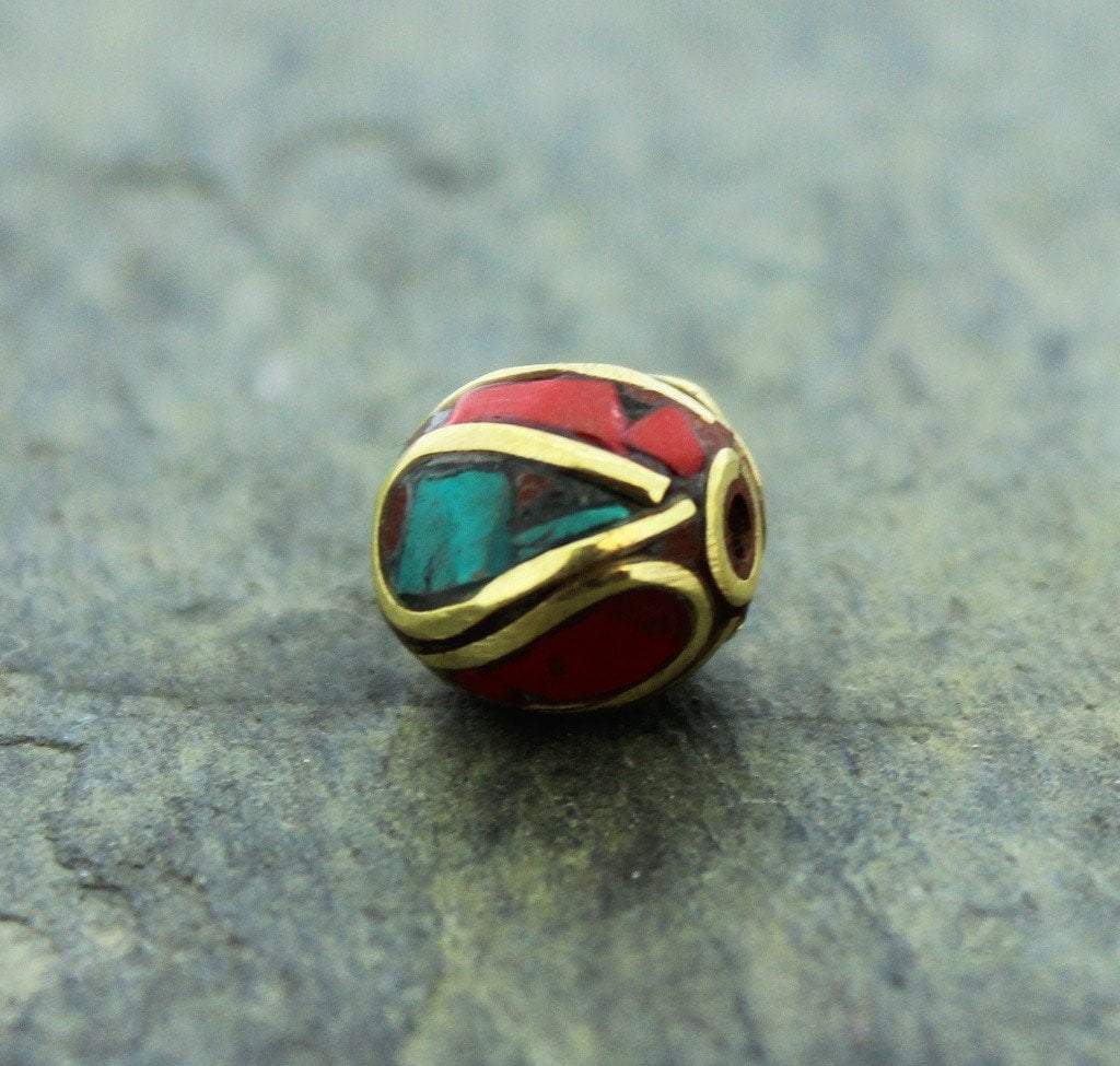 Tibetan Beads Default Turquoise Coral Bead be038