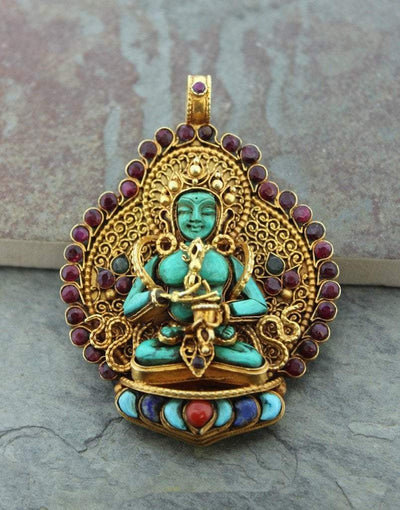 Tibetan Beads,Gifts,Jewelry,New Items,Men's Jewelry Default Out-of-This-World Tara Pendant jp363