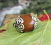 Tibetan Beads,New Items Default New Amber Silver Capped Tibetan Bead be060