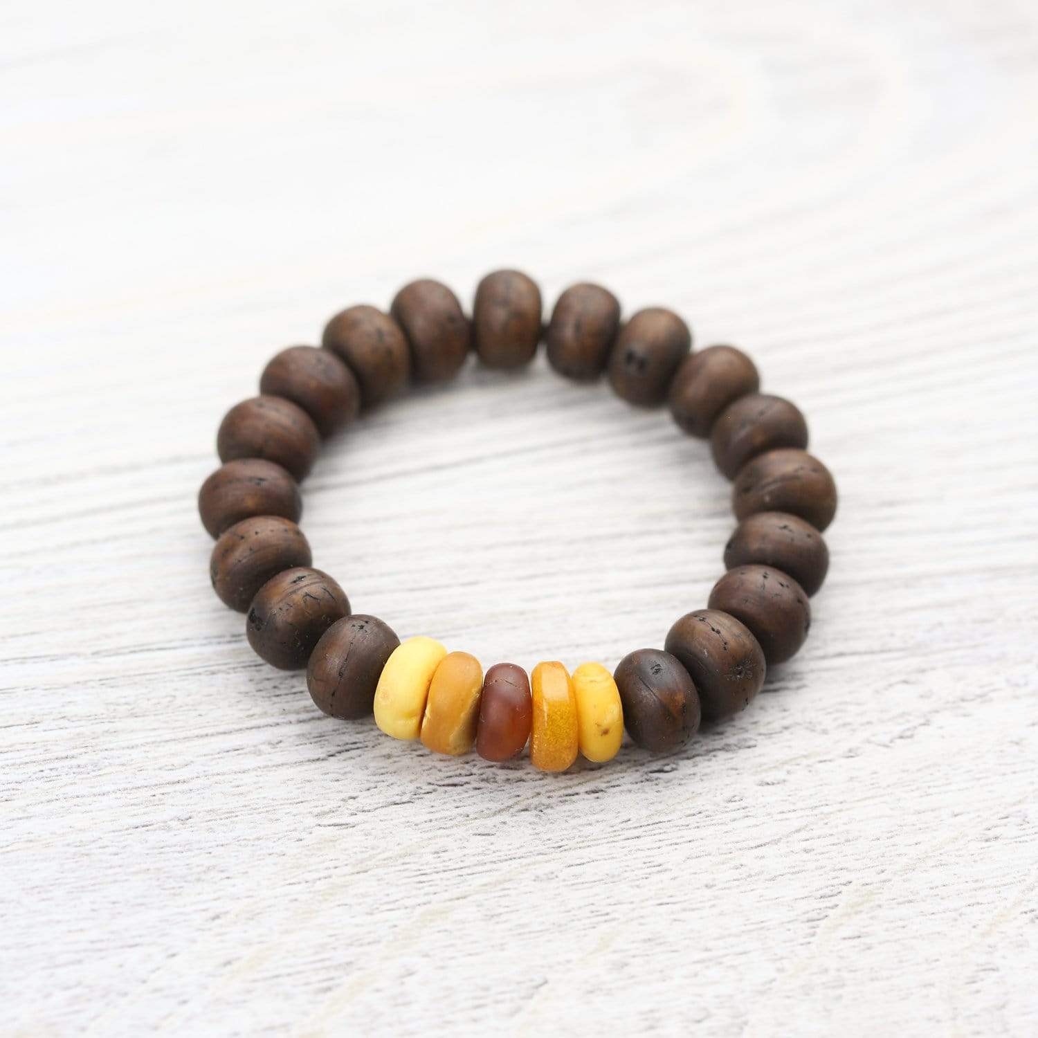 Wrist Malas Bodhi Seed and Amber Wrist Mala