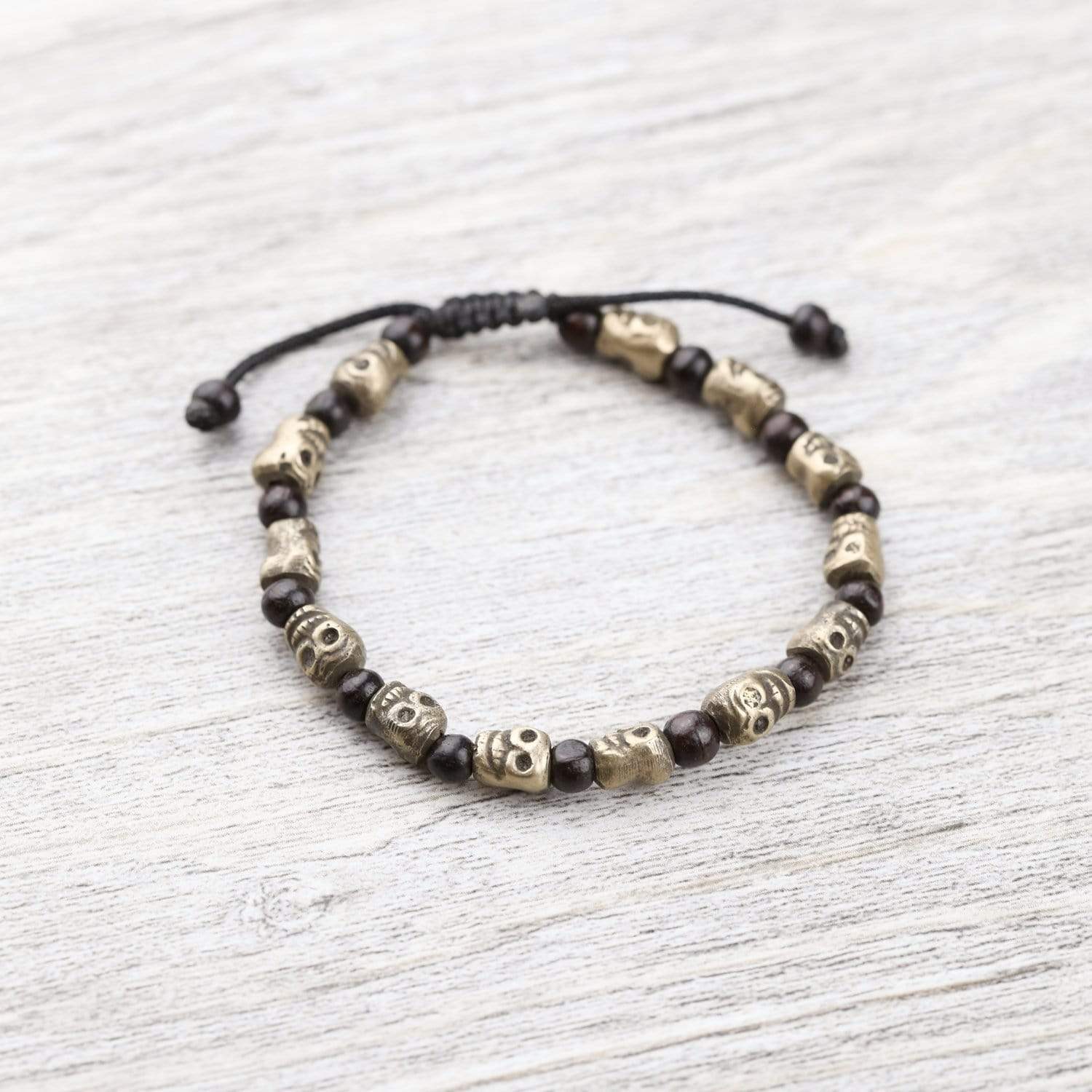 Wrist Malas Brass Skull Wrist Mala wm158