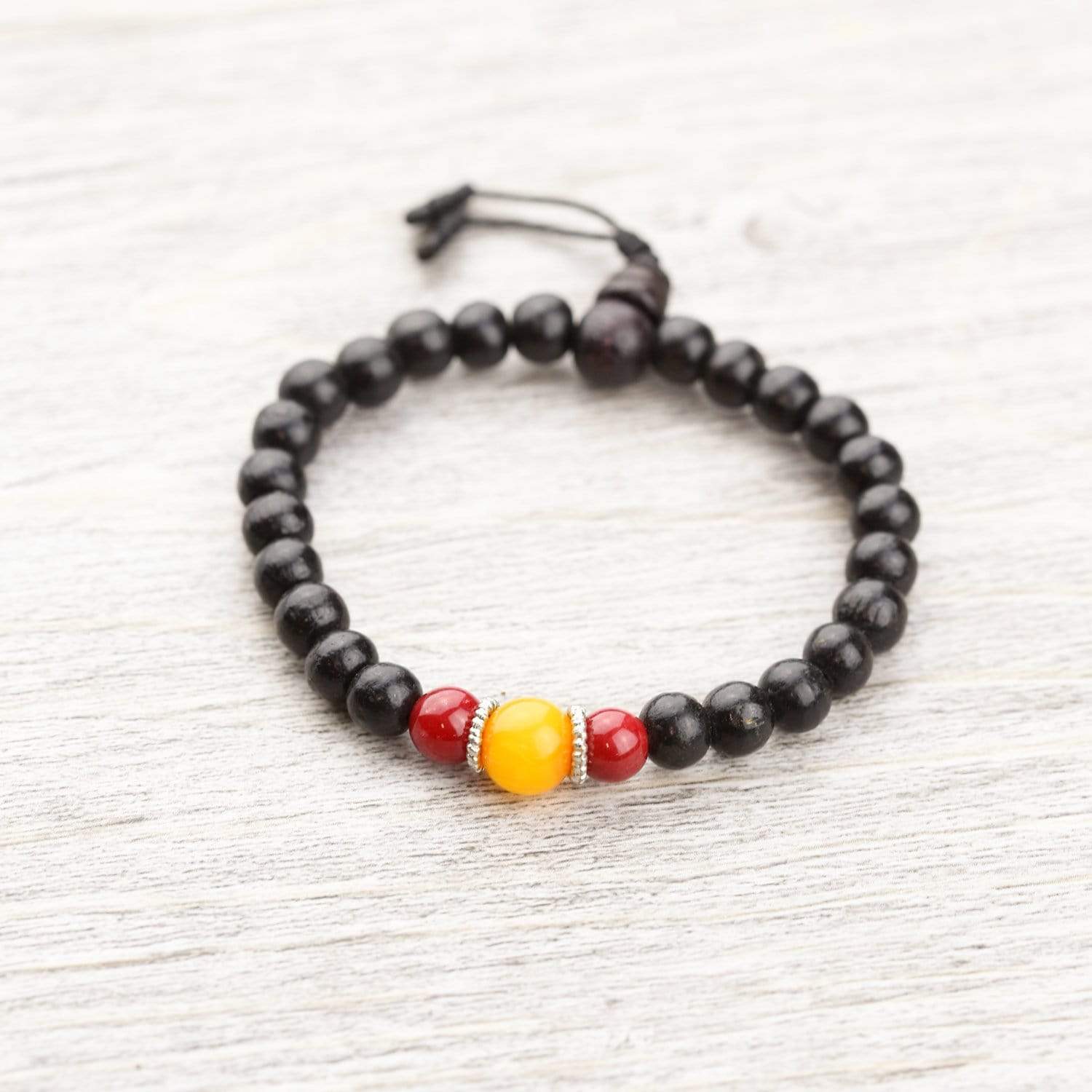 Wrist Malas Default Amber Coral Rosewood Wrist Mala wm001coralamber