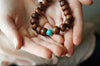 Wrist Malas Default Bodhi Seed Adjustable Turquoise Wrist Mala wm215