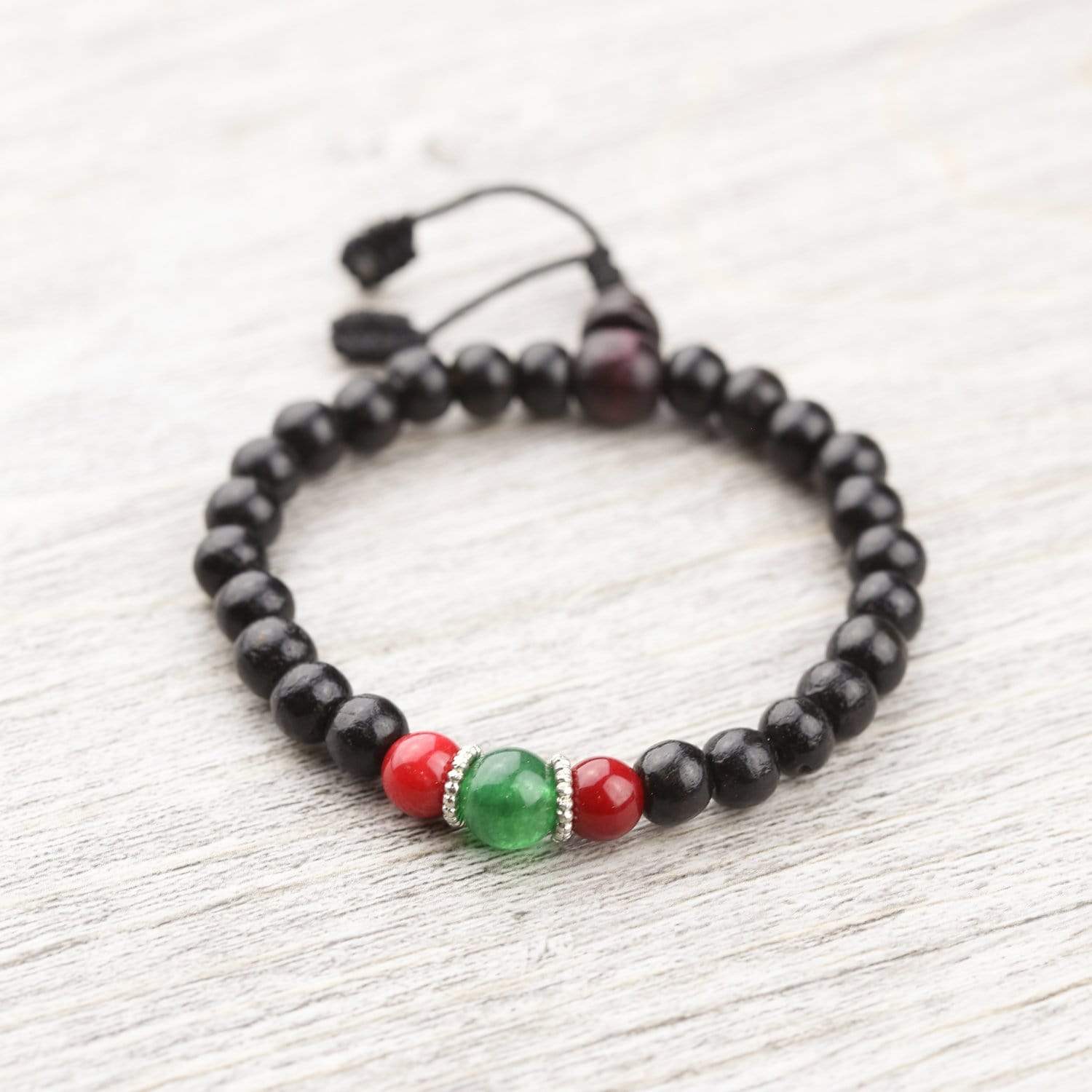 Wrist Malas Default Coral and Jade Rosewood Wrist Mala wm001coraljade