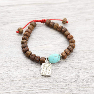 Wrist Malas Default Rudrashka Turquoise Wrist Mala wm0112