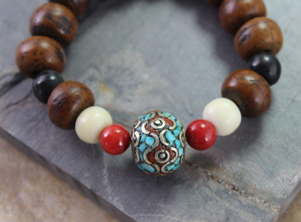 Wrist Malas Default Tibetan Vintage Bodhi Bead Wrist Mala wm181