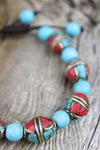 Wrist Malas Default Traditional Tibetan and Turquoise Bead Bracelet wm169