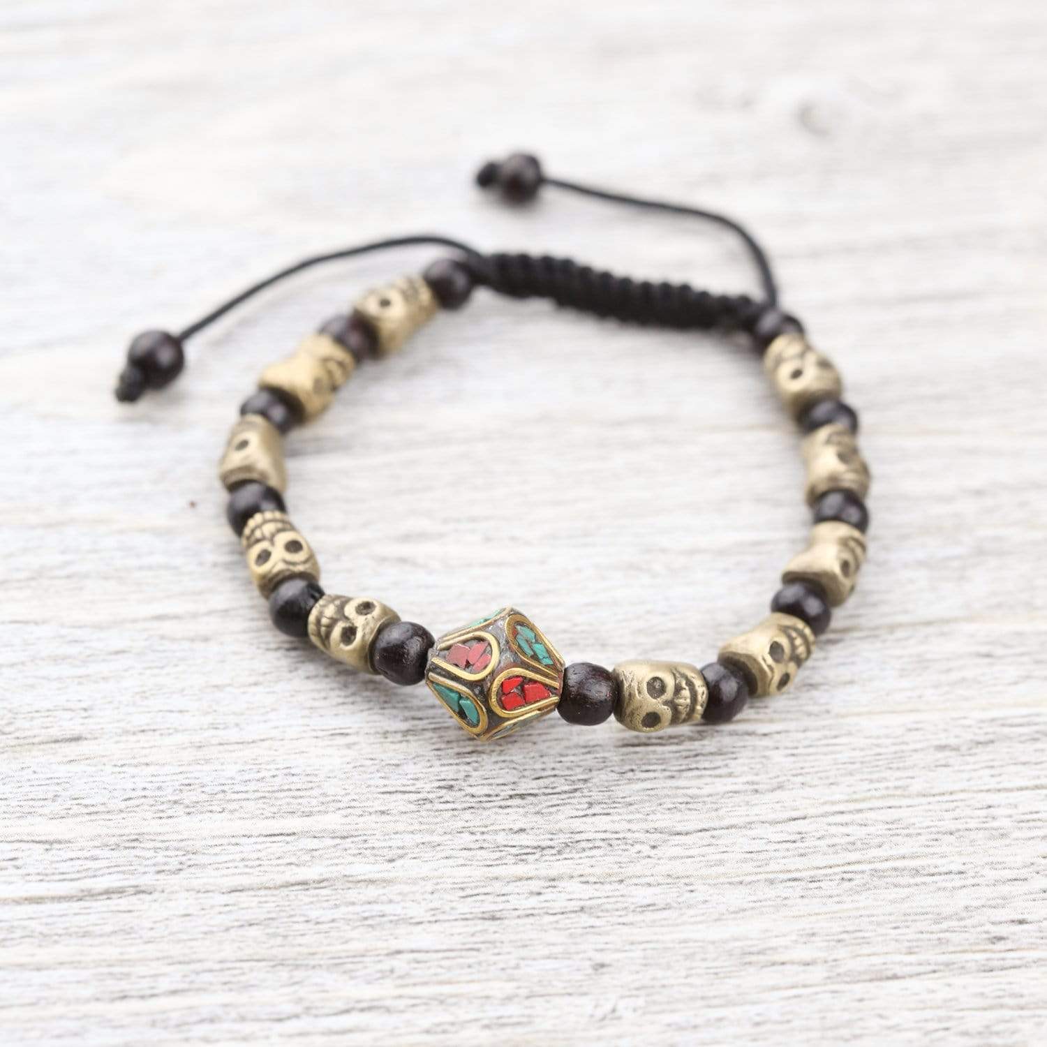 Wrist Malas Default Vintage Tibetan Skull Wrist Mala wm217