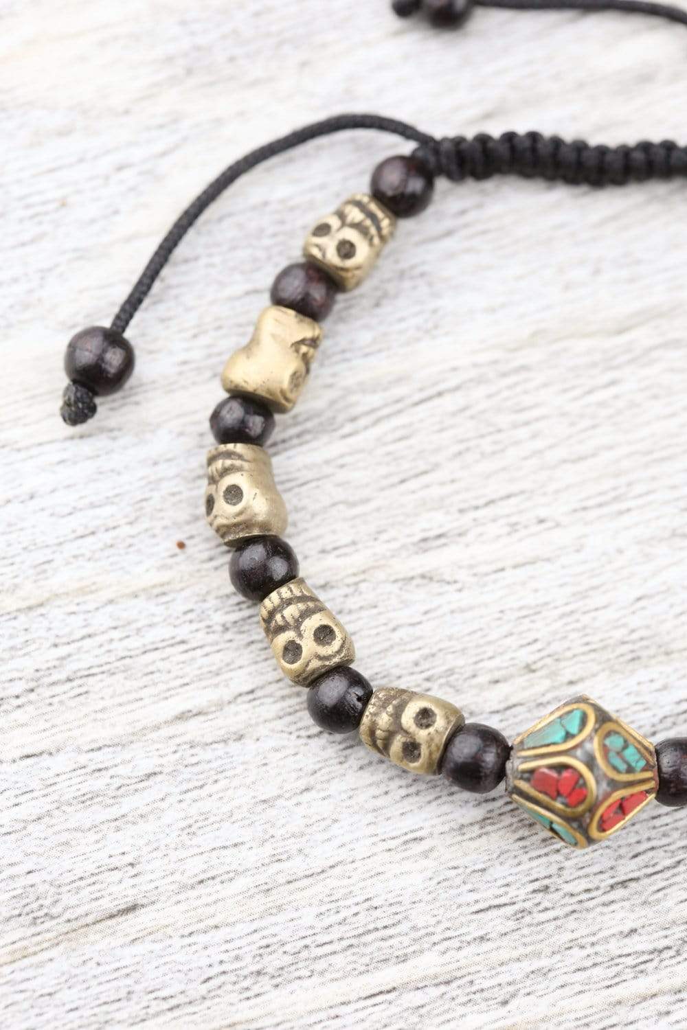Wrist Malas Default Vintage Tibetan Skull Wrist Mala wm217