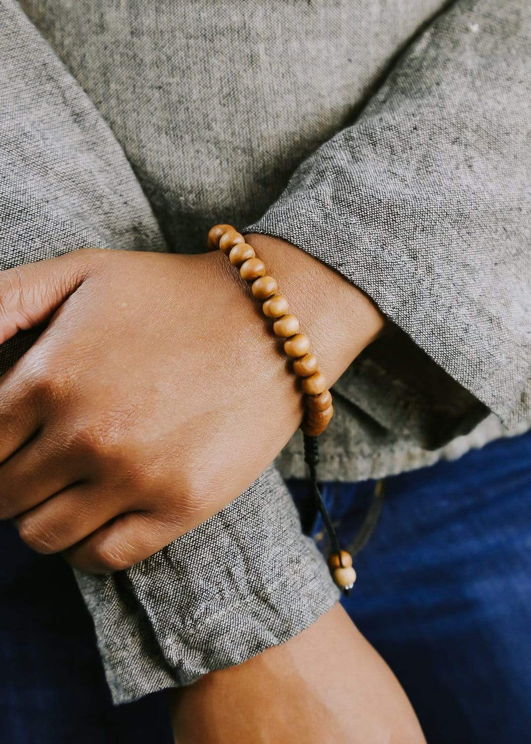 Wrist Malas Grounding Natural Wood Bracelet WM445