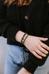 Wrist Malas Hematite & Obsidian Lunar Bracelet
