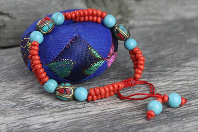 Wrist Malas Karma Bracelet with Tibetan Beads wm409