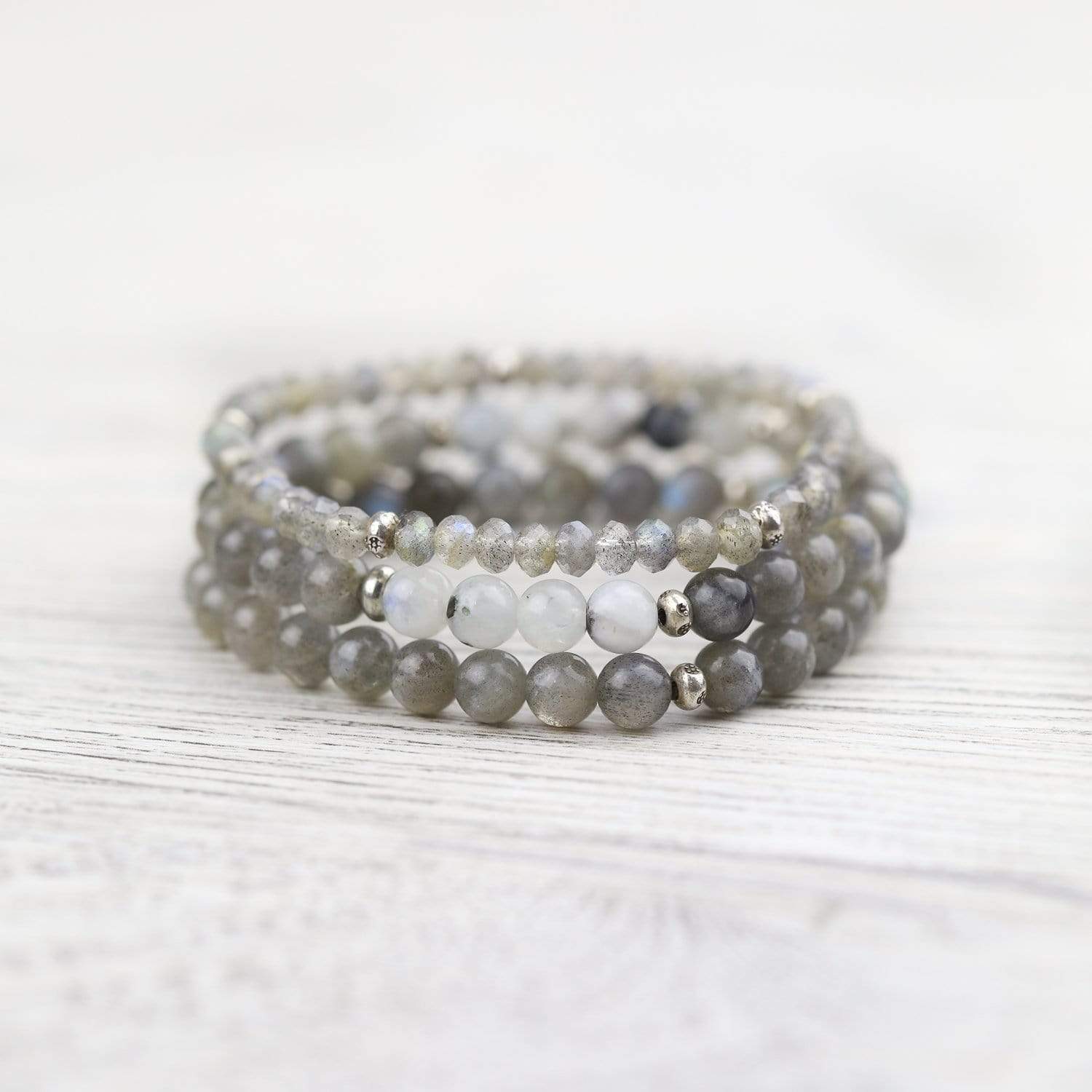 Labradorite & Moonstone Bracelet Set Bracelet - DharmaShop