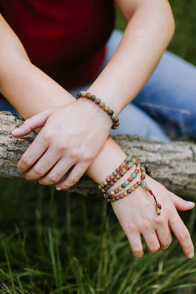 Wrist Malas Matte Riverstone Wrist Mala