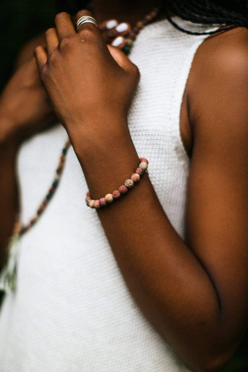 Wrist Malas Matte Riverstone Wrist Mala wm098