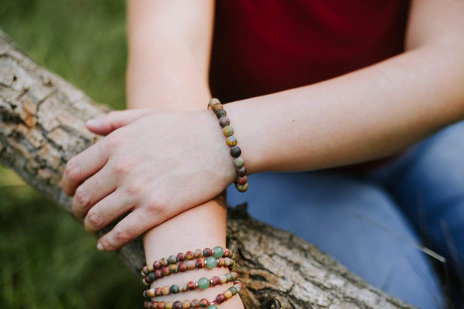 Wrist Malas Matte Riverstone Wrist Mala wm098