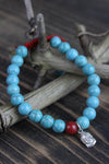 Wrist Malas Peace and Tranquility Buddha Turquoise Bracelet wm407