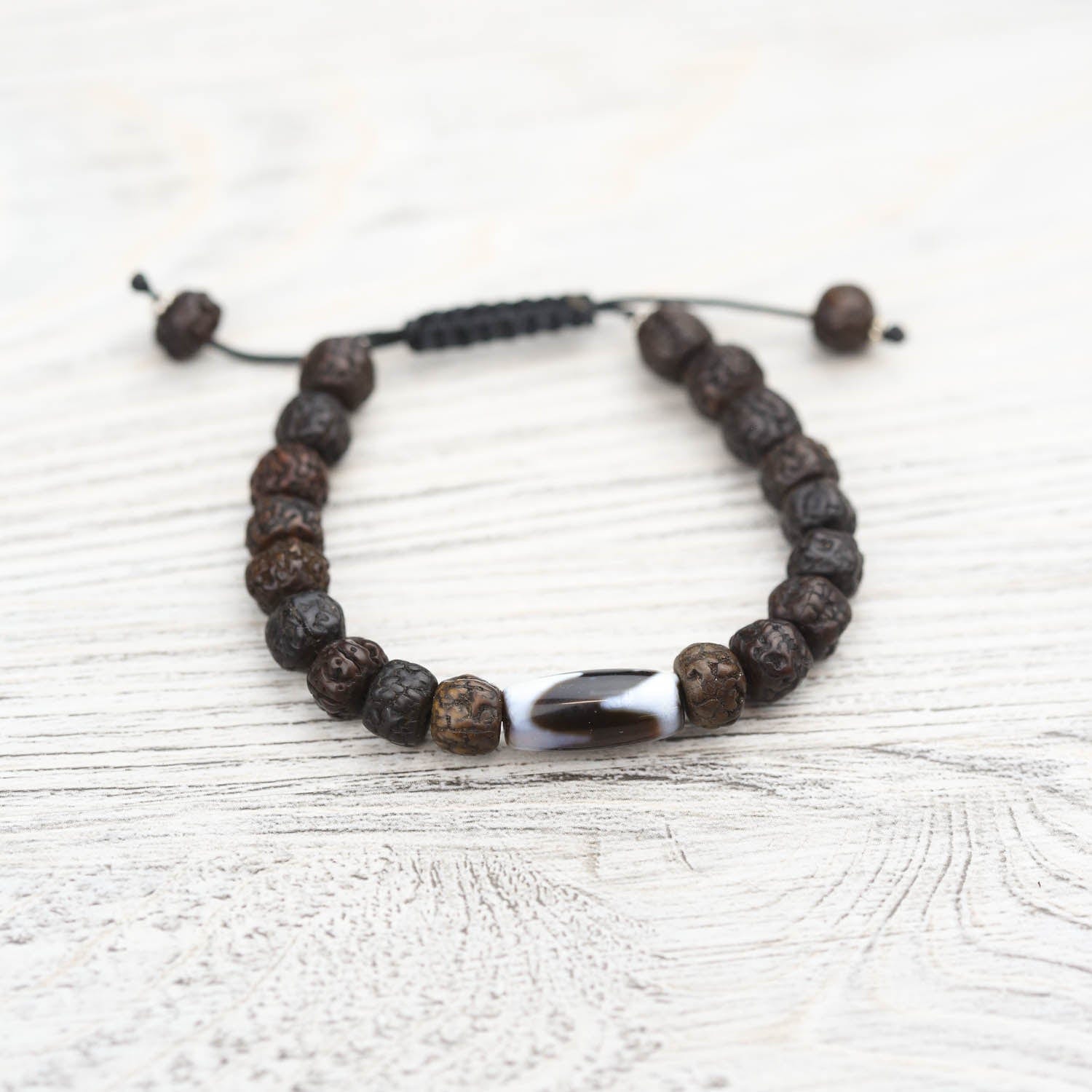 Wrist Malas Protective Rudraksha & Tiger Dzi Wrist Mala