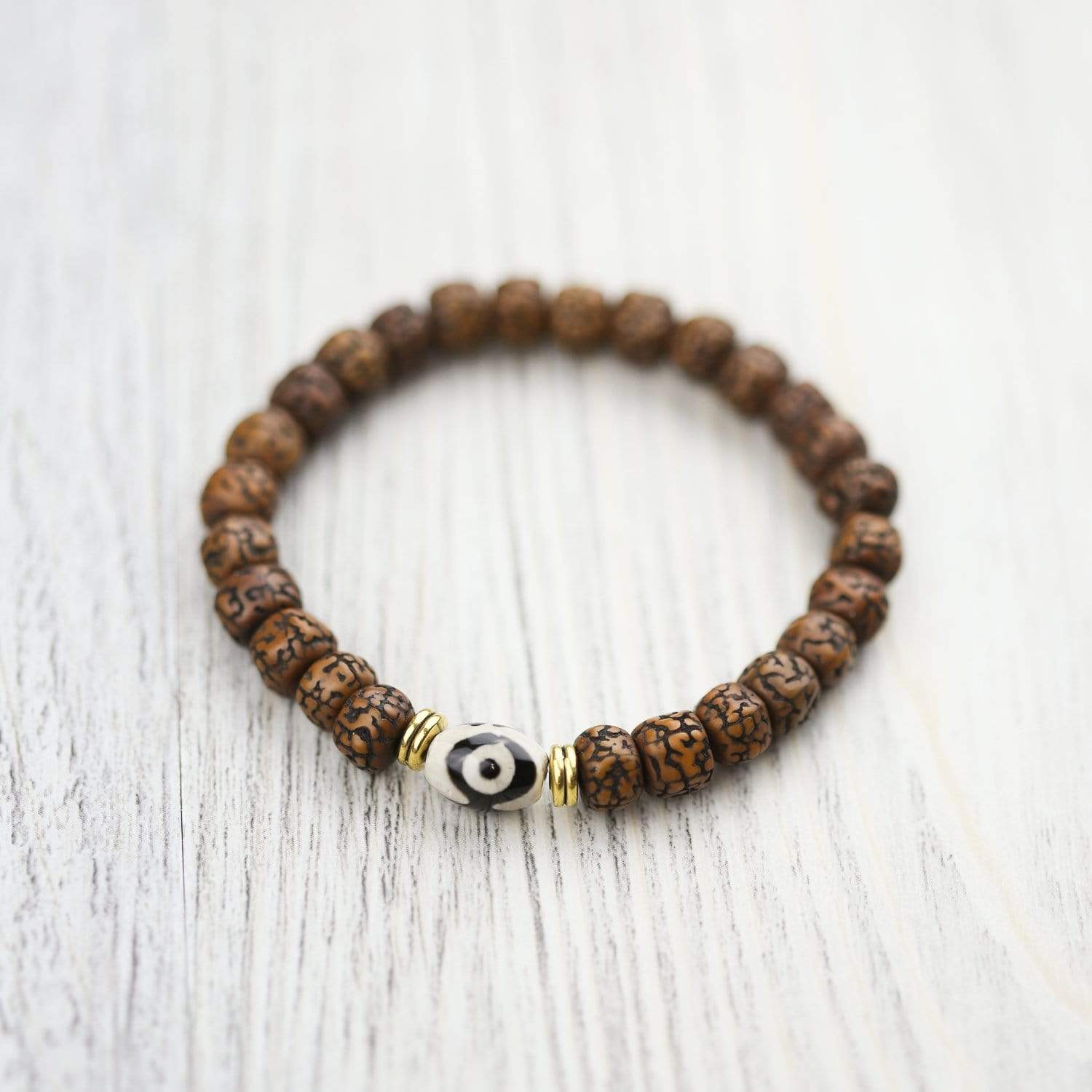 Wrist Malas Rudraksha & Dzi Balance Bracelet