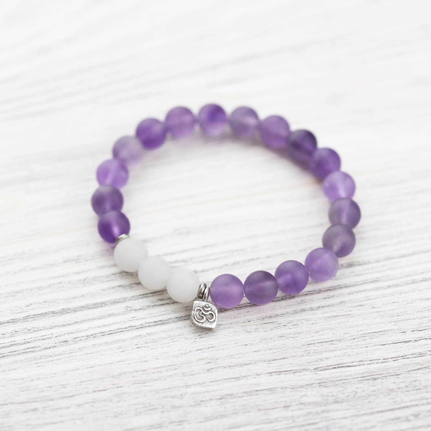 Large Bead Matte Amethyst Bracelet - Alignment with Higher Self